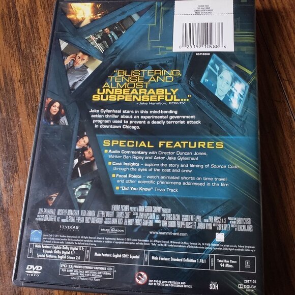 Source Code DVD 2011 Widescreen Jake Gyllenhaal Michelle Monaghan Vera Farmiga - Picture 4 of 6